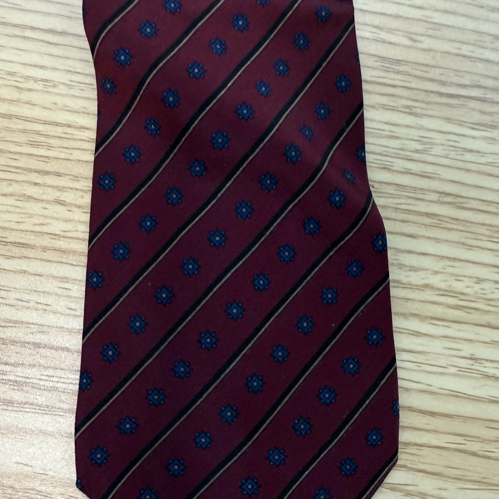 Stefano Ricci- Elegant Burgundy and Blue Patterned Tie